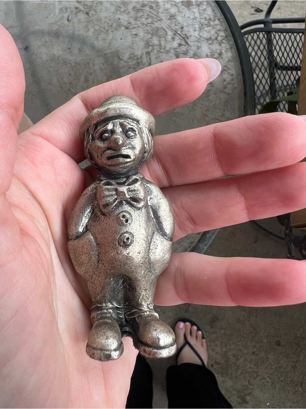 Vintage Pewter Sad Clown Figurine